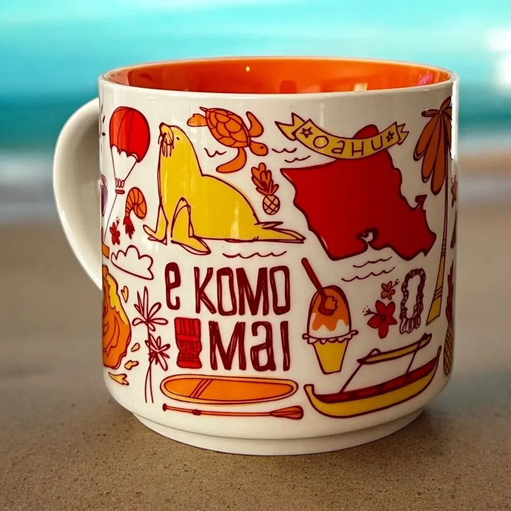 Starbucks WAIKIKI Hawaii Been There Series BTS Coffee Mug Cup EUC - Picture 4 of 8